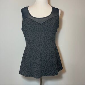 torrid Black Leopard Print Sleeveless peplum Top